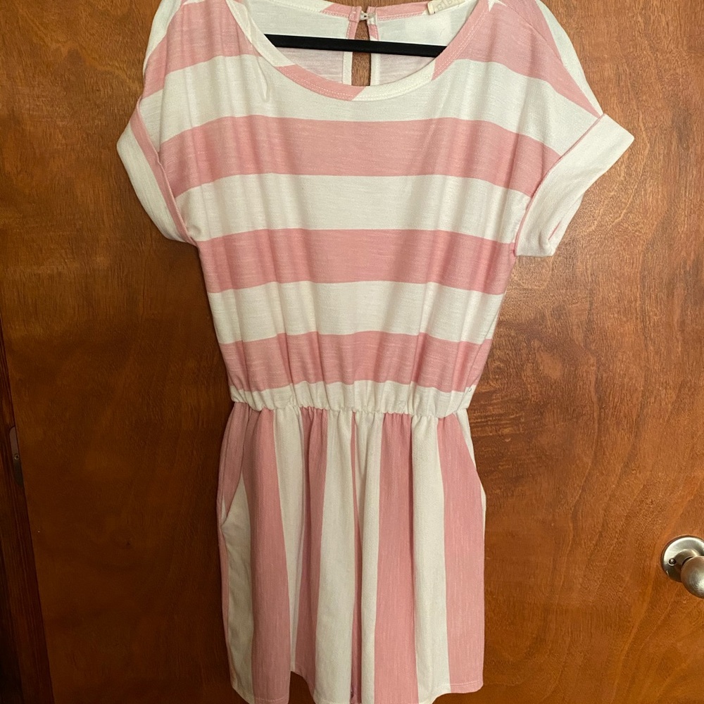 Pink Striped Romper